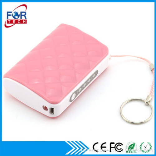 High Tech Candy Color Mobile Phone Power Bank 5000mah with Keyring